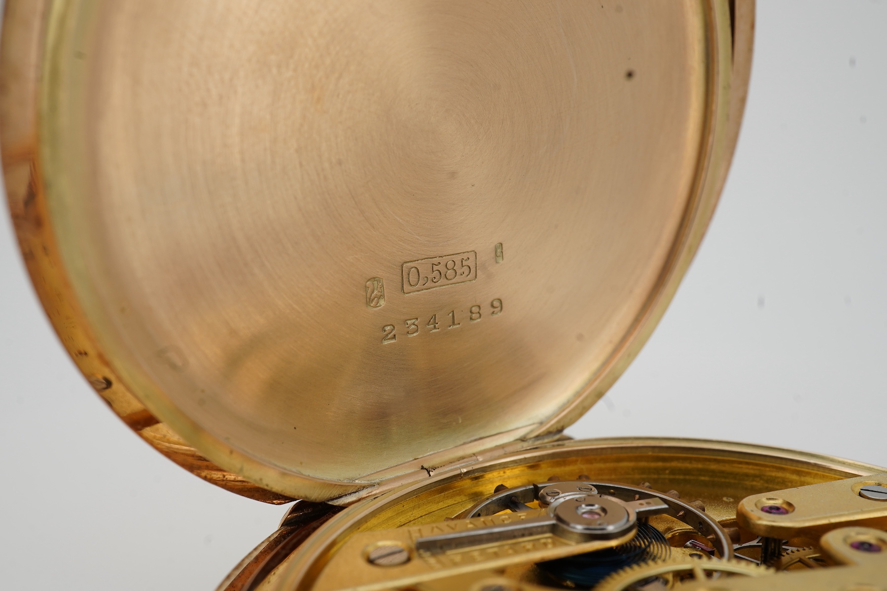 An early 20th century Swiss 14k gold Vacheron & Constantin keyless lever hunter dress pocket watch